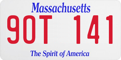 MA license plate 9OT141