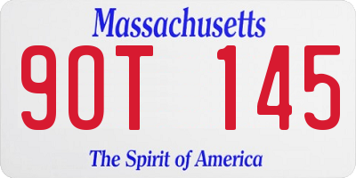 MA license plate 9OT145