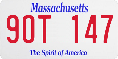 MA license plate 9OT147