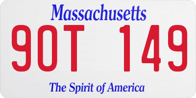 MA license plate 9OT149