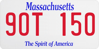 MA license plate 9OT150