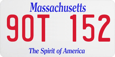 MA license plate 9OT152