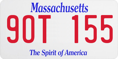MA license plate 9OT155