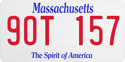 MA license plate 9OT157