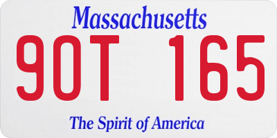 MA license plate 9OT165