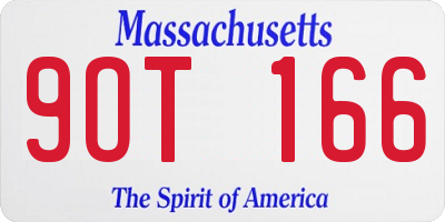 MA license plate 9OT166