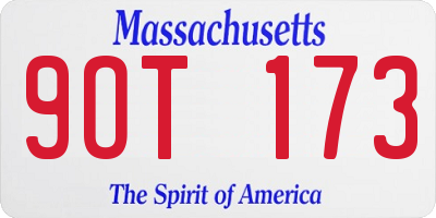 MA license plate 9OT173