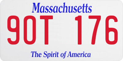 MA license plate 9OT176