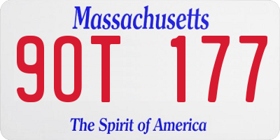 MA license plate 9OT177