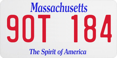 MA license plate 9OT184