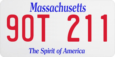 MA license plate 9OT211