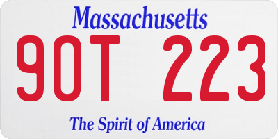 MA license plate 9OT223
