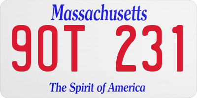 MA license plate 9OT231