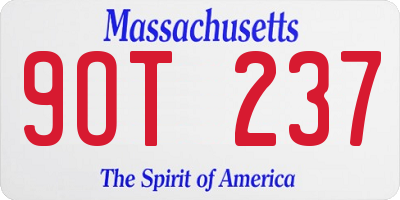 MA license plate 9OT237