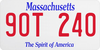 MA license plate 9OT240