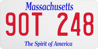 MA license plate 9OT248