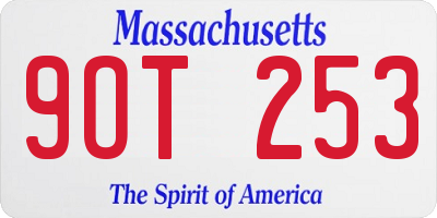 MA license plate 9OT253