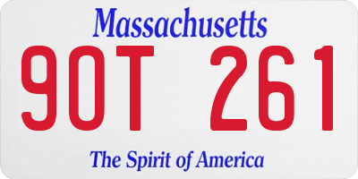 MA license plate 9OT261