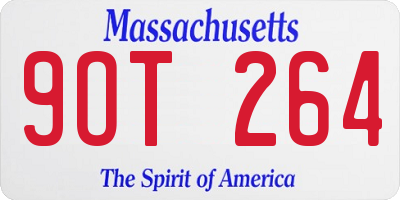 MA license plate 9OT264