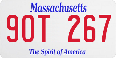 MA license plate 9OT267