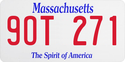 MA license plate 9OT271