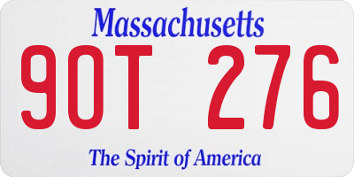 MA license plate 9OT276