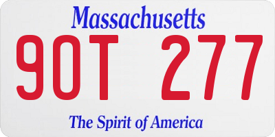 MA license plate 9OT277