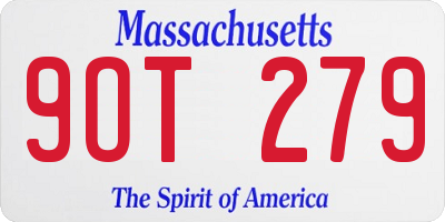 MA license plate 9OT279