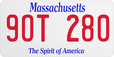 MA license plate 9OT280