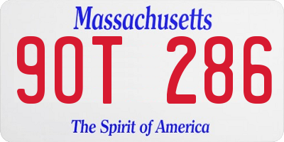 MA license plate 9OT286