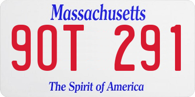 MA license plate 9OT291