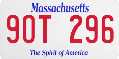 MA license plate 9OT296