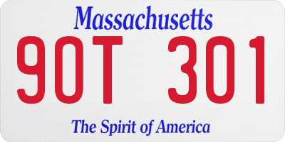 MA license plate 9OT301
