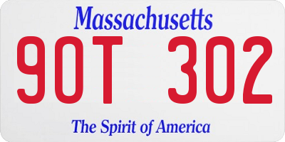 MA license plate 9OT302