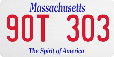 MA license plate 9OT303