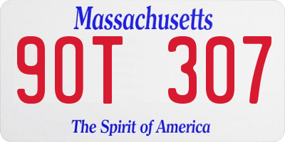 MA license plate 9OT307