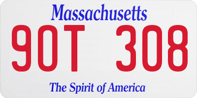 MA license plate 9OT308