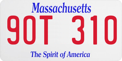 MA license plate 9OT310