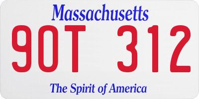 MA license plate 9OT312