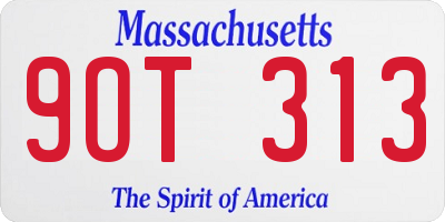 MA license plate 9OT313