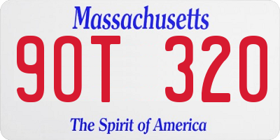 MA license plate 9OT320