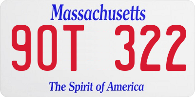 MA license plate 9OT322