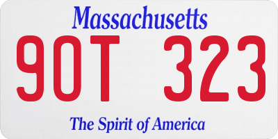 MA license plate 9OT323