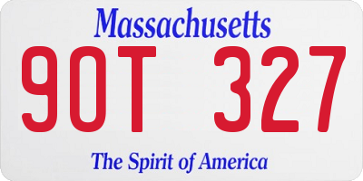 MA license plate 9OT327