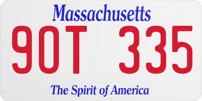 MA license plate 9OT335