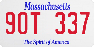 MA license plate 9OT337