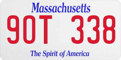 MA license plate 9OT338
