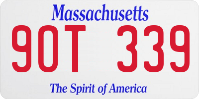 MA license plate 9OT339