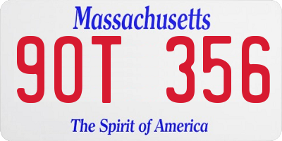 MA license plate 9OT356