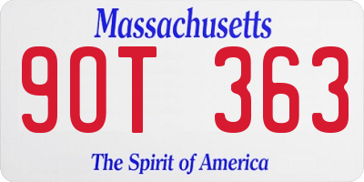 MA license plate 9OT363